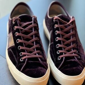 Tom Ford Velvet Burgundy Sneakers (M 9.5)